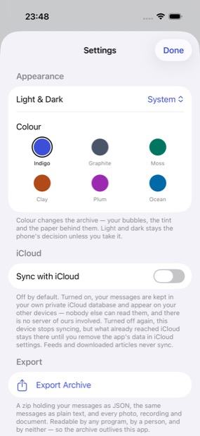 Settings, showing the wake-up alarm section and what it can and cannot promise.